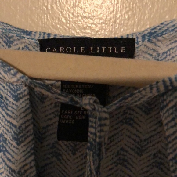 Carole Little large rayon light material button blouse with tassel - Picture 3 of 6